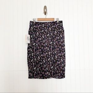 Lularoe Black Jacquard Floral Cassie Pencil Skirt